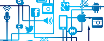 social icons and global connection illustration