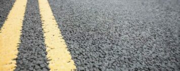 Yellow double lines in road