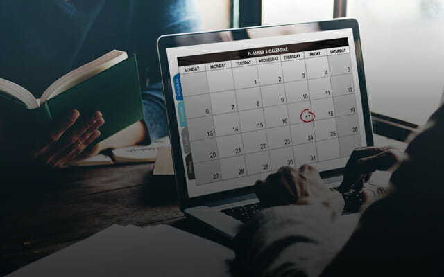 Laptop calendar