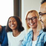 Diverse professionals in a meeting