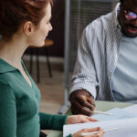 Two people working on a project