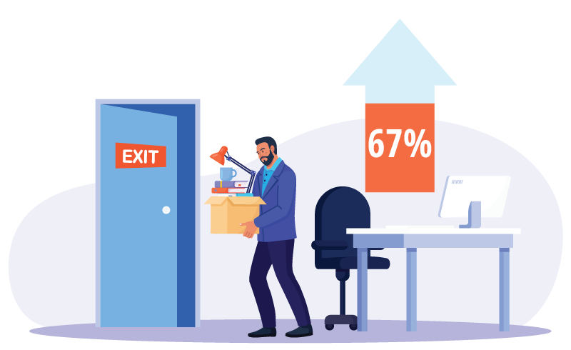 Illustration of a person leaving their job