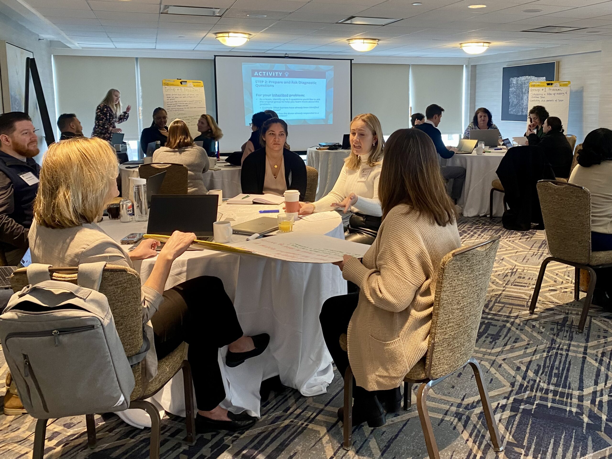 People doing an activity at an Academic Impressions conference