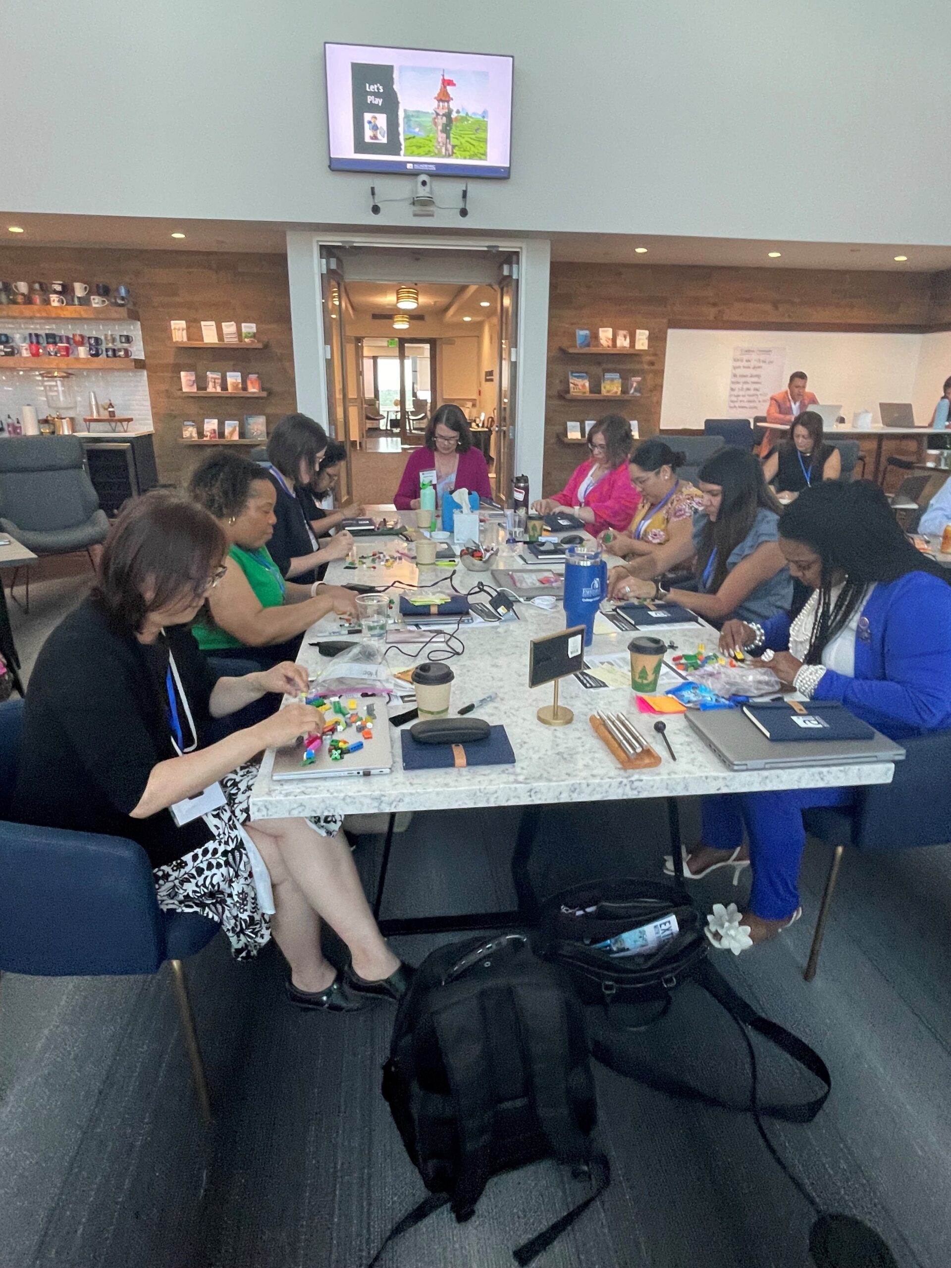 Group of attendees doing an activity at an Academic Impressions conference